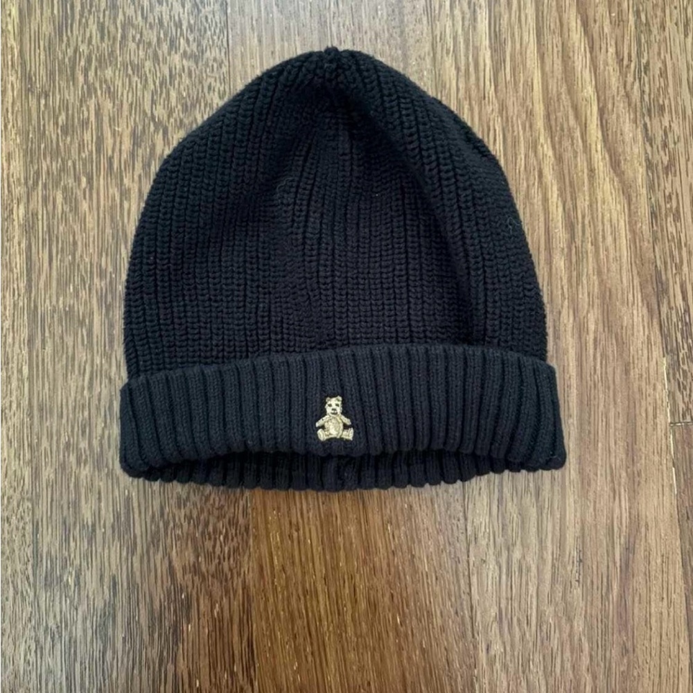 Black Knit Beanie with Gap logo